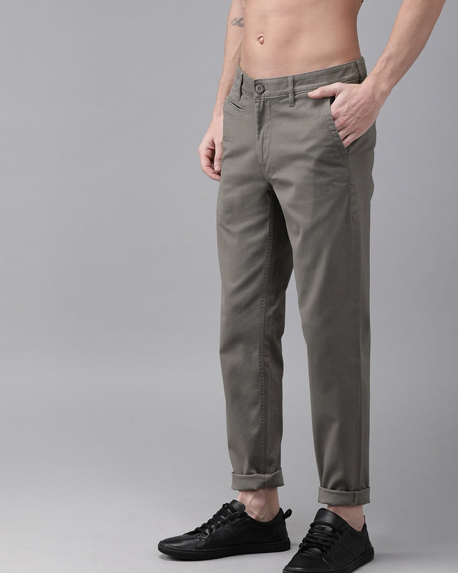 Roadster Men Grey Sustainable Chinos - MALL