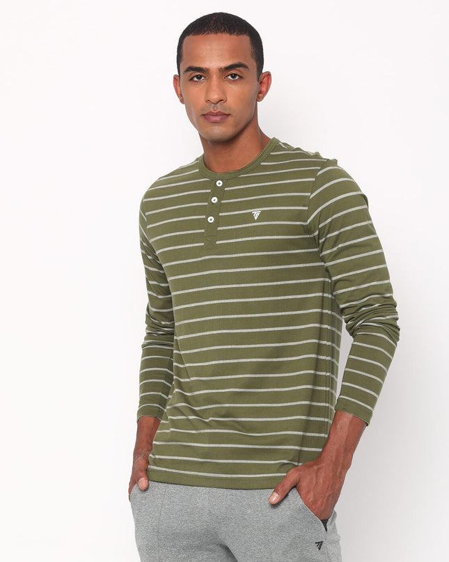 TEAMSPIRIT Regular Fit Striped Crew-Neck T-Shirt - MALL