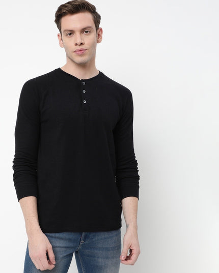 TEAMSPIRIT Regular Fit Henley T-Shirt with Raglan Sleeves - MALL