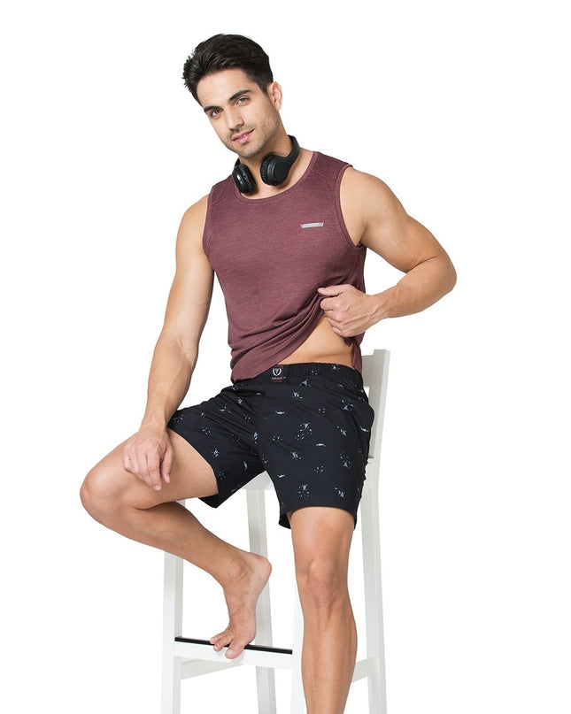 VAN HEUSEN Sport Allover Print & Media Pocket Boxer Shorts - MALL