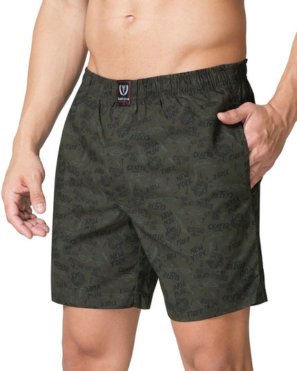 VAN HEUSEN Sport Allover Print & Media Pocket Boxer Shorts - MALL