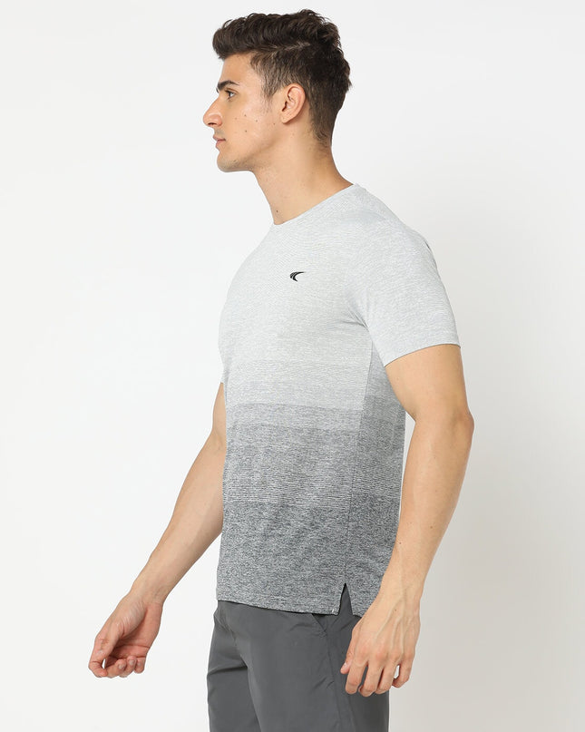 PERFORMAX Heathered Regular Fit Crew-Neck T-Shirt - MALL