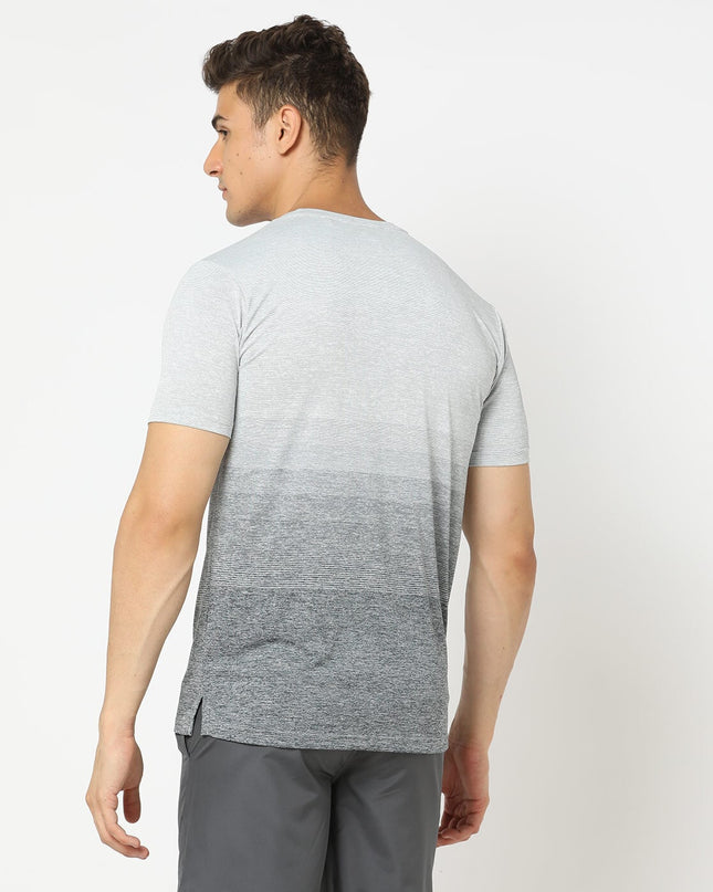 PERFORMAX Heathered Regular Fit Crew-Neck T-Shirt - MALL