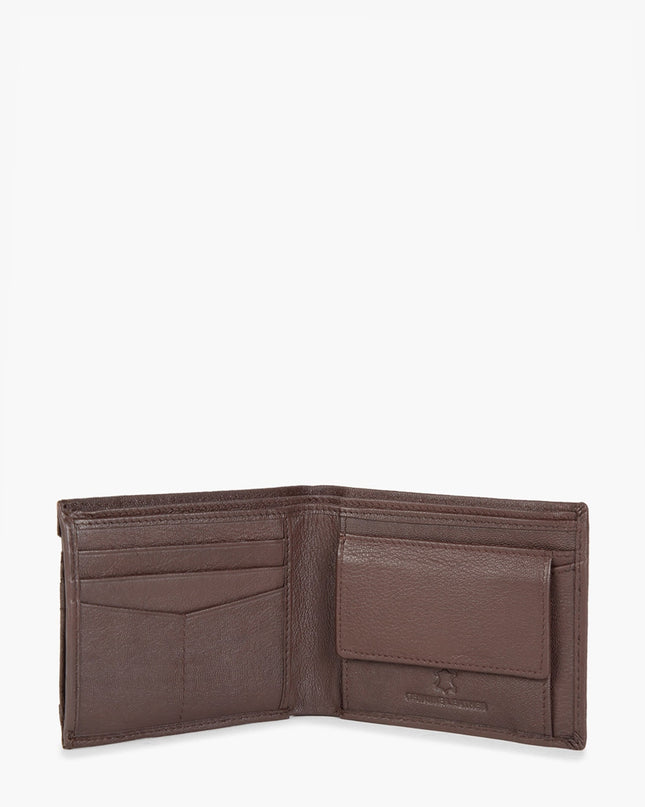 Textured Bi-Fold Leather Wallet & Pen Set - MALL