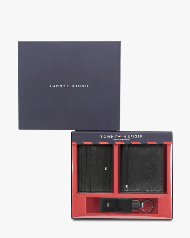 TOMMY HILFIGER Genuine Leather Bi-Fold Wallet Gift Set - MALL