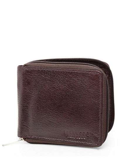 TEAKWOOD LEATHERS Zip-Around Bi-Fold Wallet - MALL