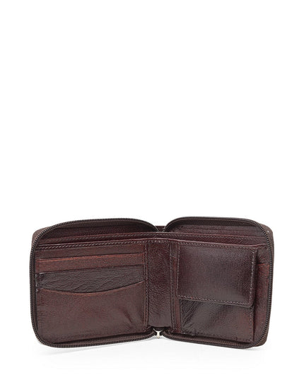 TEAKWOOD LEATHERS Zip-Around Bi-Fold Wallet - MALL