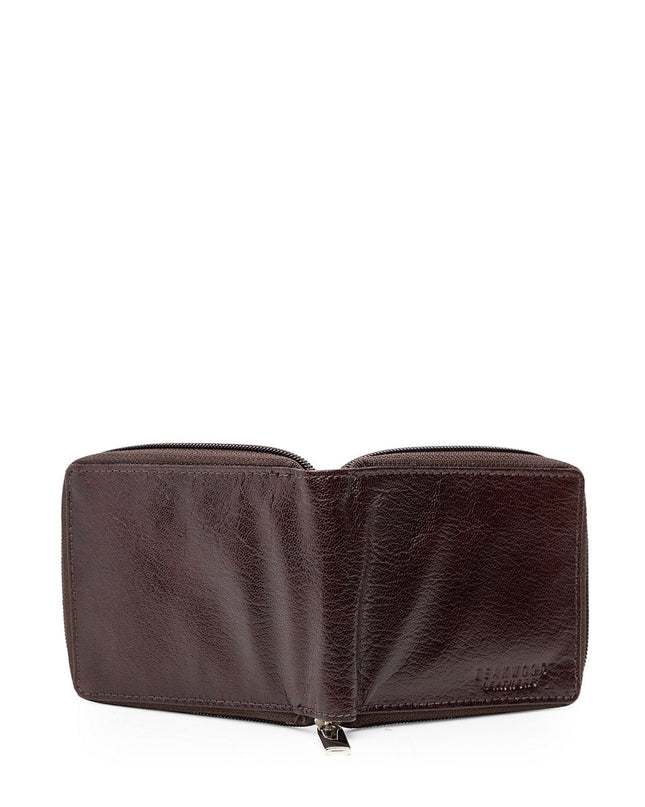 TEAKWOOD LEATHERS Zip-Around Bi-Fold Wallet - MALL