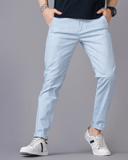 BRITISH CLUB Men Heathered Slim Fit Flat-Front Chinos - MALL