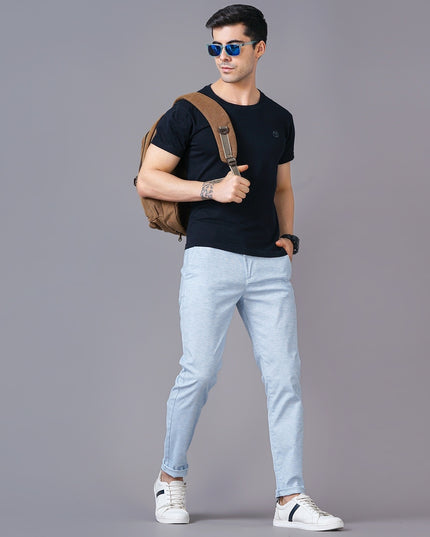 BRITISH CLUB Men Heathered Slim Fit Flat-Front Chinos - MALL