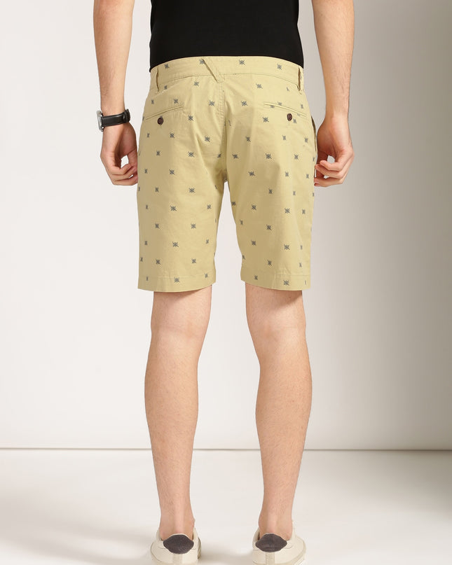 Harvard Men Printed Regular Fit Sustainable Chino Shorts - MALL