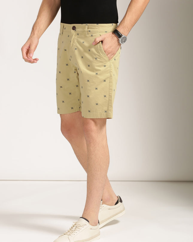 Harvard Men Printed Regular Fit Sustainable Chino Shorts - MALL