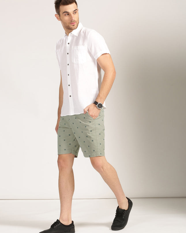 Harvard Men Printed Regular Fit Sustainable Chino Shorts - MALL