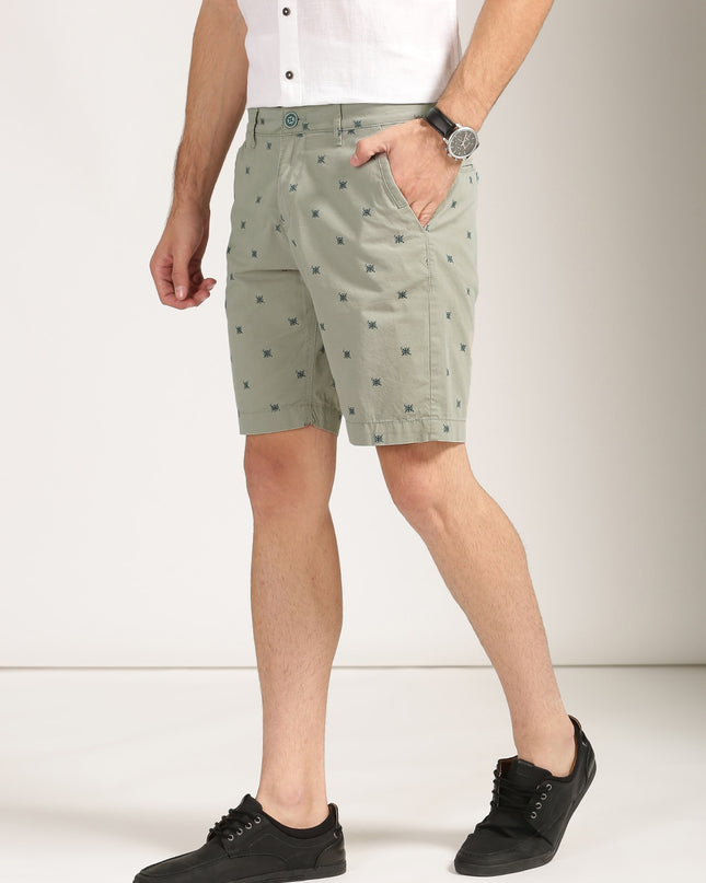 Harvard Men Printed Regular Fit Sustainable Chino Shorts - MALL