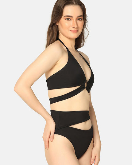 Da Intimo Cut Out-detail Black Swim Bikini Set - MALL