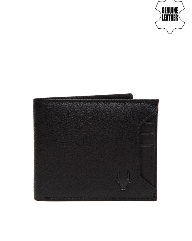 WildHorn Men Black Genuine Leather Wallet - MALL