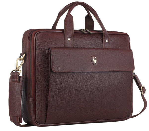 WILDHORN Leather 14 inches Laptop Messenger Bag for Men - MALL