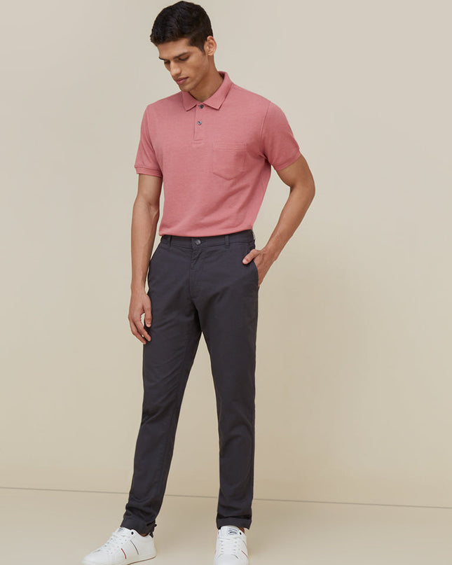 WES Casuals Dusty Pink Slim Fit Polo T-Shirt - MALL