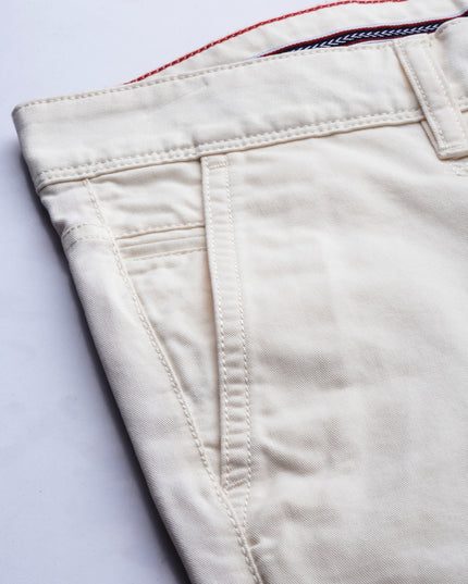 Roadster Men White Regular Fit Solid Sustainable Chinos - MALL