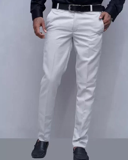 FUBAR Men Grey Relaxed Easy Wash Formal Trousers - MALL