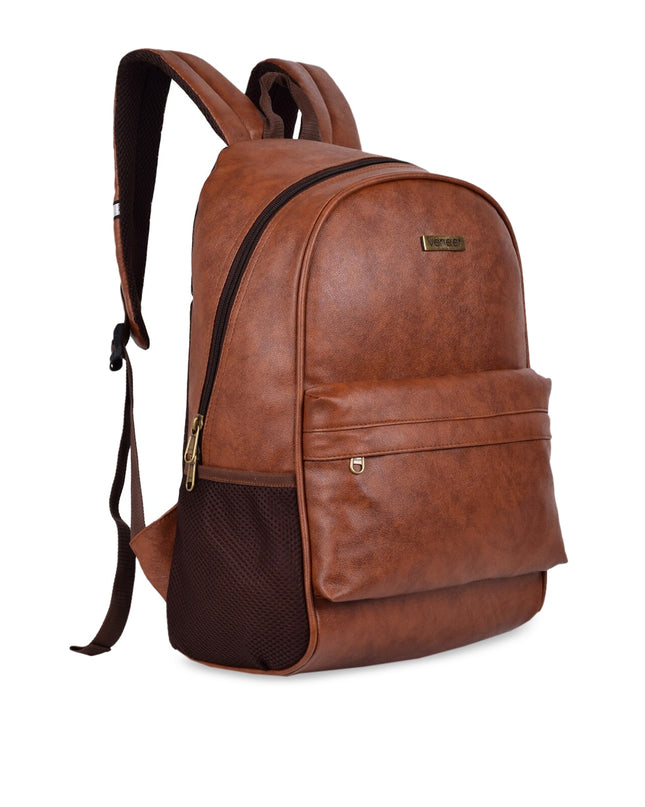 Unisex Tan Textured Backpack - MALL