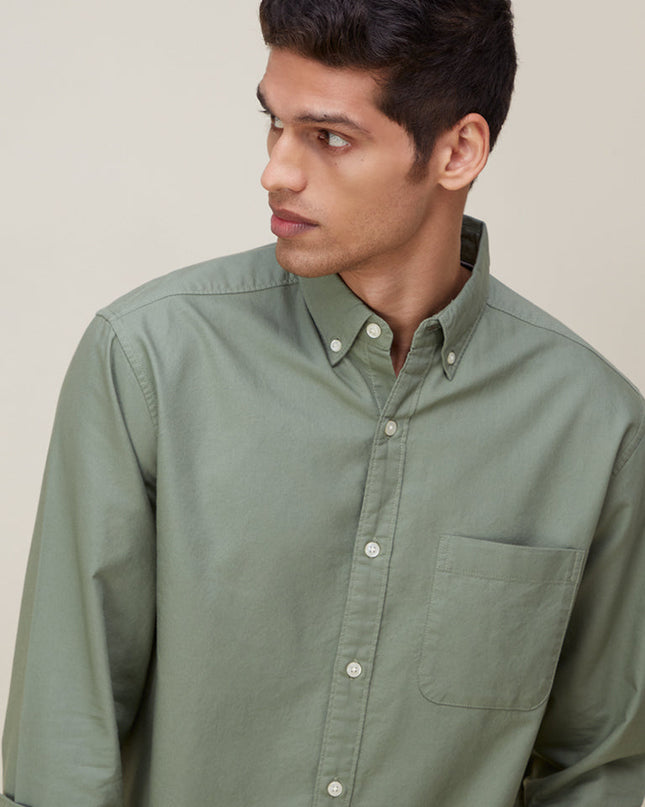 WES Casuals Light Olive Relaxed-Fit Shirt - MALL