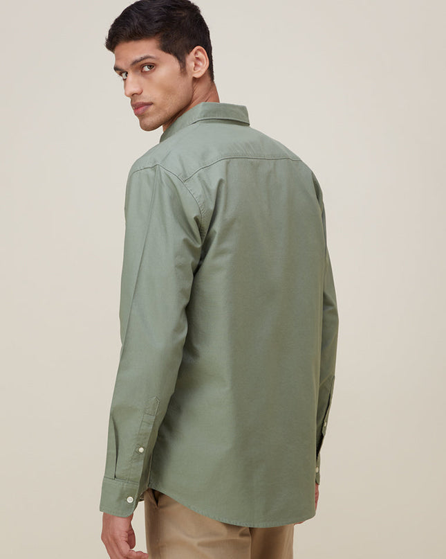 WES Casuals Light Olive Relaxed-Fit Shirt - MALL