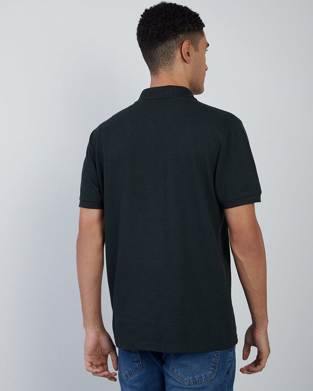 WES Casuals Dark Green Slim-Fit Polo T-Shirt - MALL