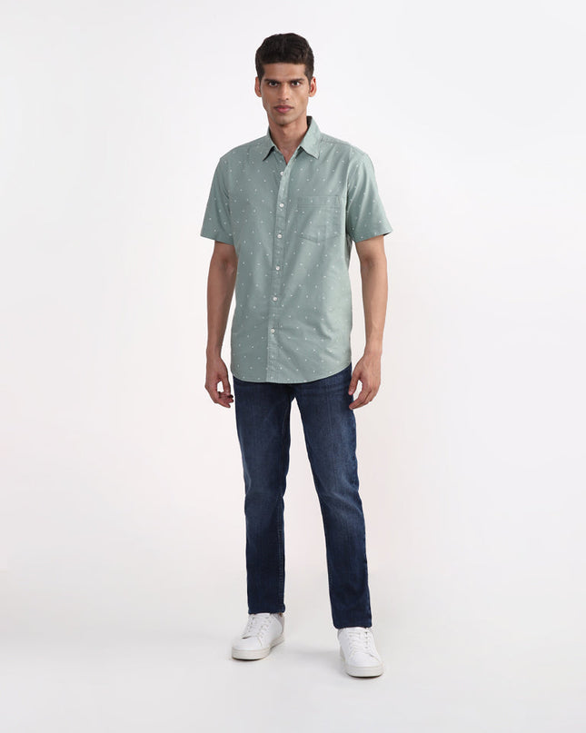 WES Casuals Sage Printed Relaxed-Fit Shirt - MALL