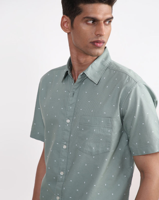 WES Casuals Sage Printed Relaxed-Fit Shirt - MALL