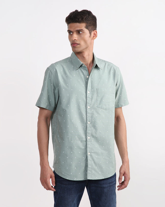 WES Casuals Sage Printed Relaxed-Fit Shirt - MALL