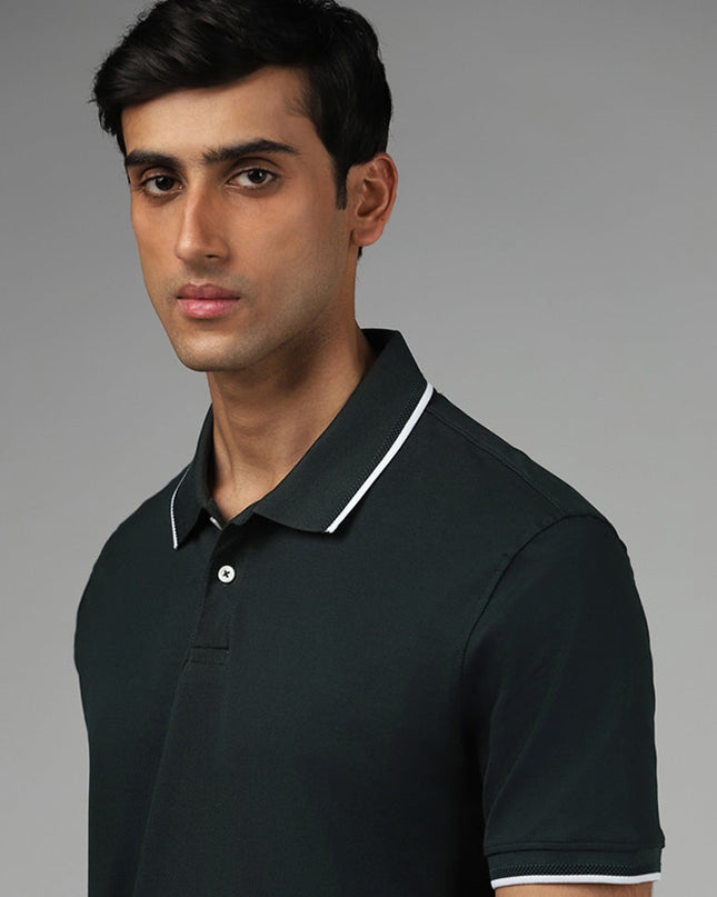 Ascot Emerald Green Relaxed Fit Polo T-Shirt - MALL