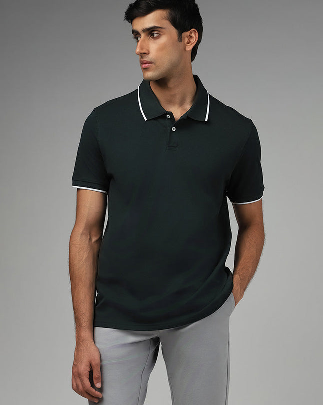 Ascot Emerald Green Relaxed Fit Polo T-Shirt - MALL