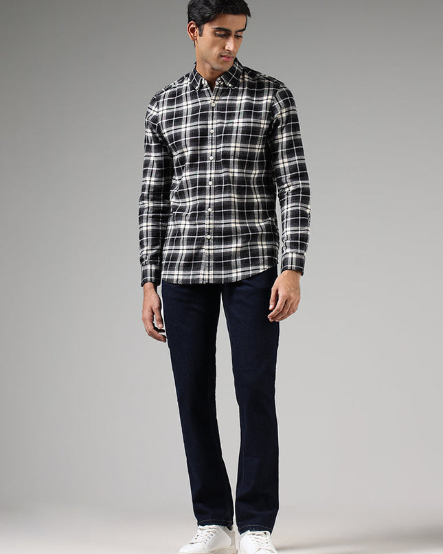 WES Casuals Black Lindsay Checked Slim Fit Shirt - MALL