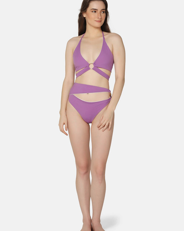 Da Intimo Cut Out-detail Magenta Swim Bikini Set - MALL