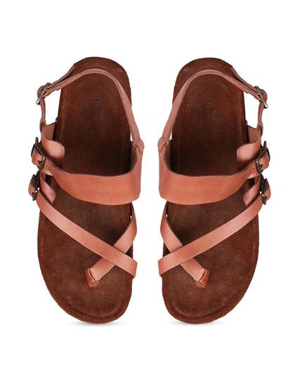 Hidesign PORT BLAIR Leather One Toe Flats With Buckle Closure - MALL