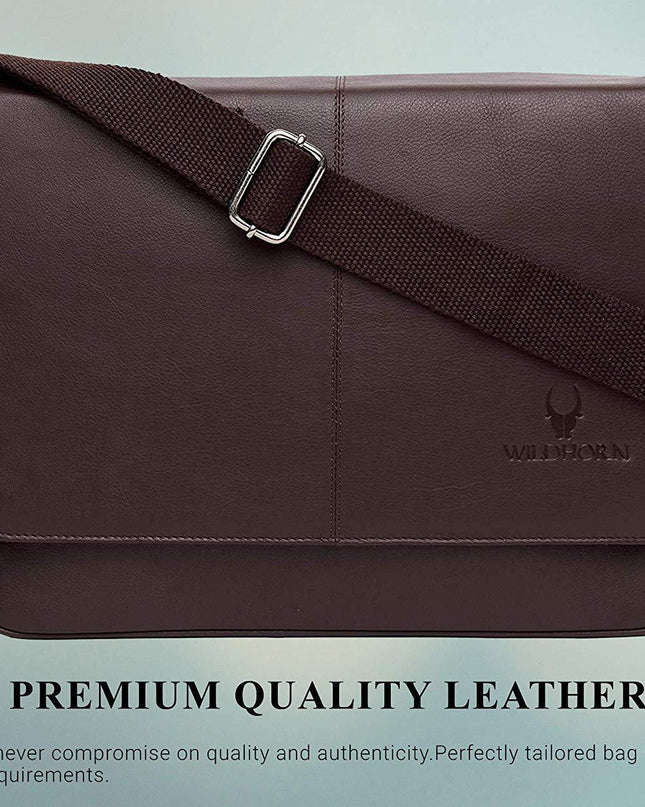 Wildhorn Genuine Leather Hunter Sling Messenger bag for men | Everyday Multipurpose Crossbody Leather Sling Bag