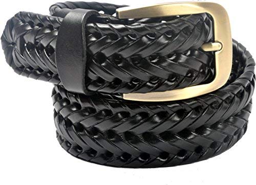 VOGARD Mens Braided Genuine Leather Original Branded Belt - MALL