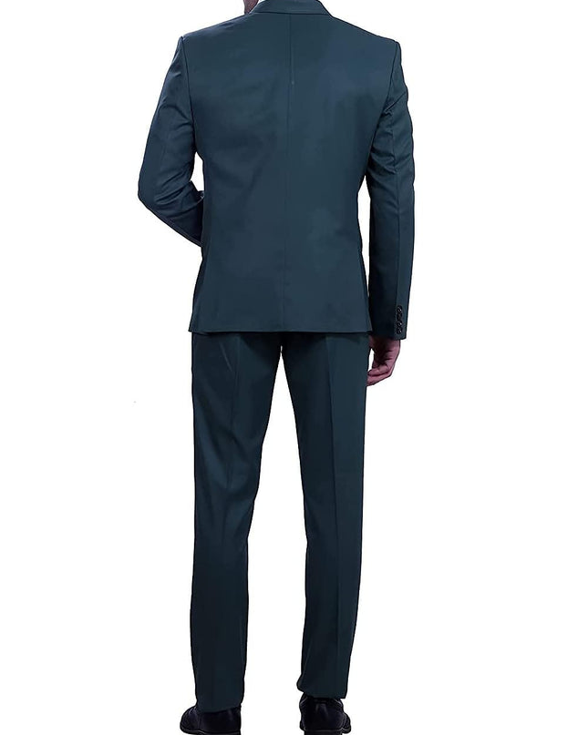 Uva World Men's Regular Fit 2-Piece Suit Two Button Blazer with Pants Set (Regular, 38, Green) - MALL