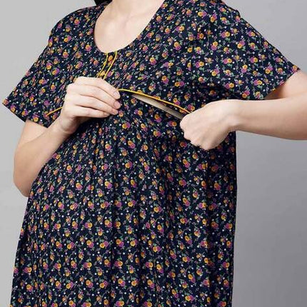 Floral Print Maternity Nighti - MALL