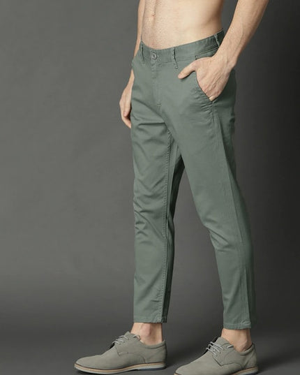 URBAN BUCCACHI Men Slim-Fit Flat-Front Trousers - MALL