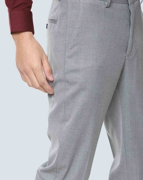 LOUIS PHILIPPE Mid-Rise Flat-Front Trousers - MALL