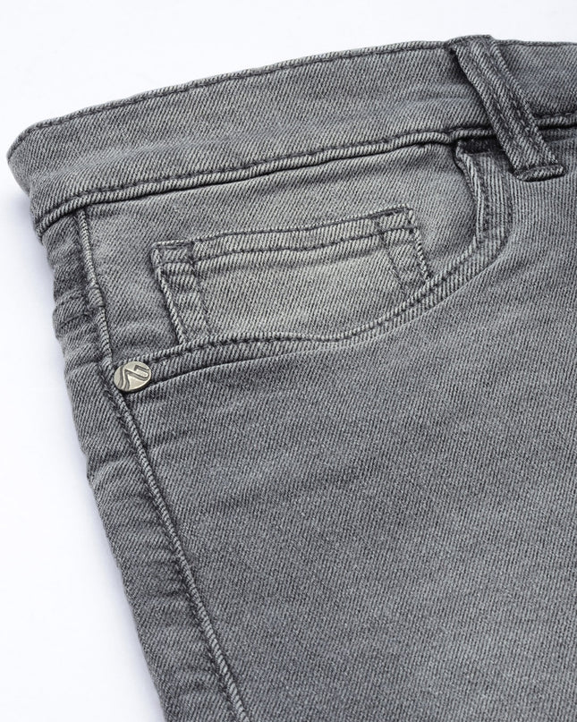 The Indian Garage Co Men Grey Slim Fit Denim Shorts - MALL