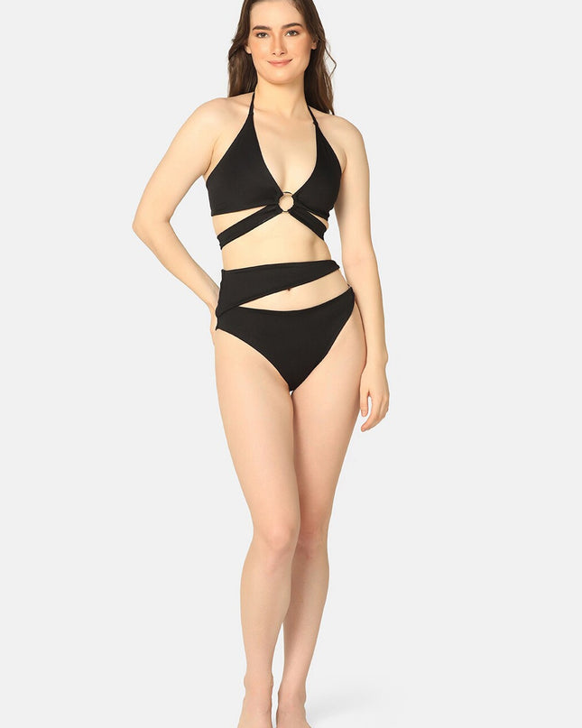 Da Intimo Cut Out-detail Black Swim Bikini Set - MALL