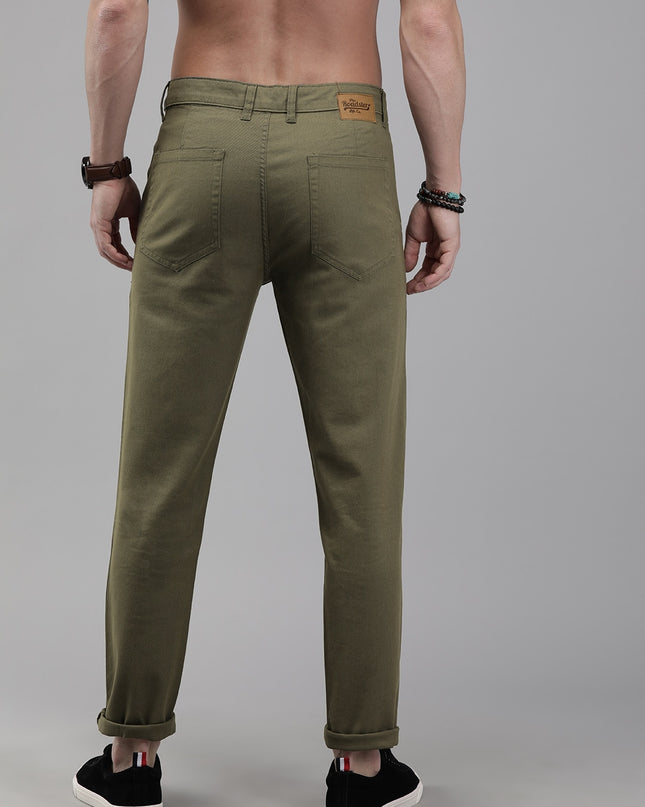 Roadster Men Olive Green Trousers - MALL