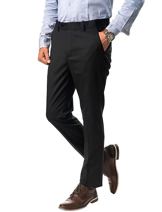 Jack and Jini Mens Formal Stretchable Regular Fit Trousers - MALL