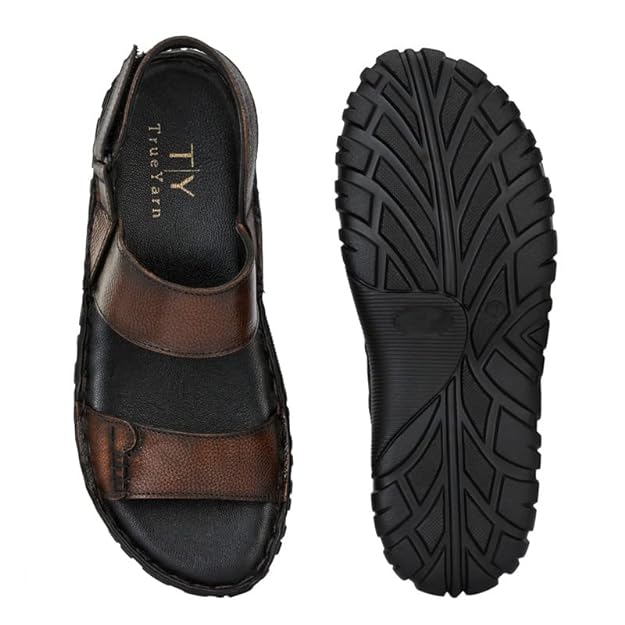 Men's Original Brown Leather Sandals - MALL