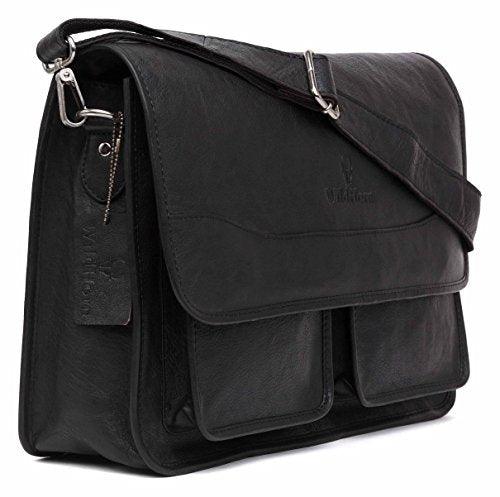 WILDHORN® 100% Genuine Leather Messenger Bag for Men - MALL