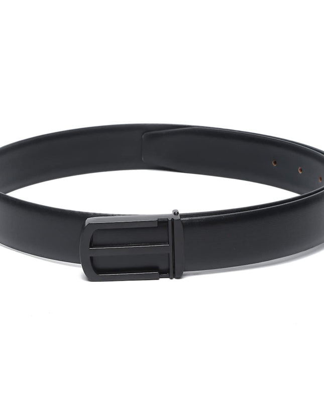 LOUIS STITCH Men's Black Italian Leather Belt - MALL