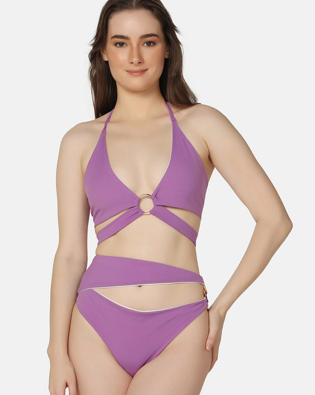 Da Intimo Cut Out-detail Magenta Swim Bikini Set - MALL